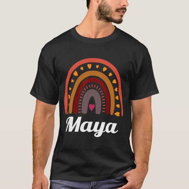Camiseta Maya Colorful Rainbow mulengirlbaby idea (Frente)