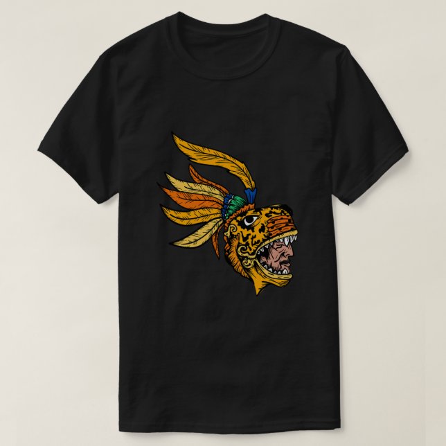 Camiseta Mayan Aztec Jaguar Warrior Inca Civilization Cultu (Frente do Design)