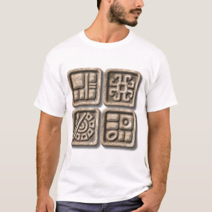 Camiseta Mayan Glyphs-stone