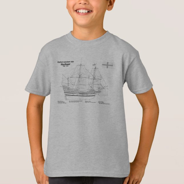 Camiseta Mayflower - Planos de projeto de remessa SD (Frente)