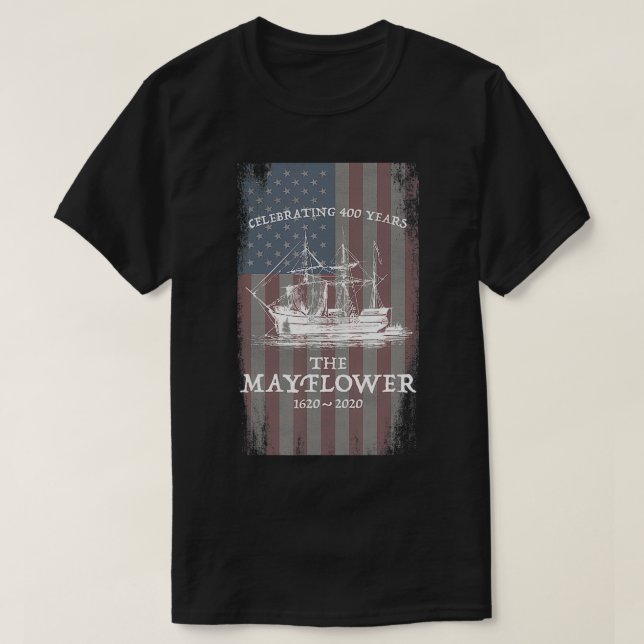 Camiseta Mayflower Voyage, 400 Anos Aniversário 16202020 EU (Frente do Design)