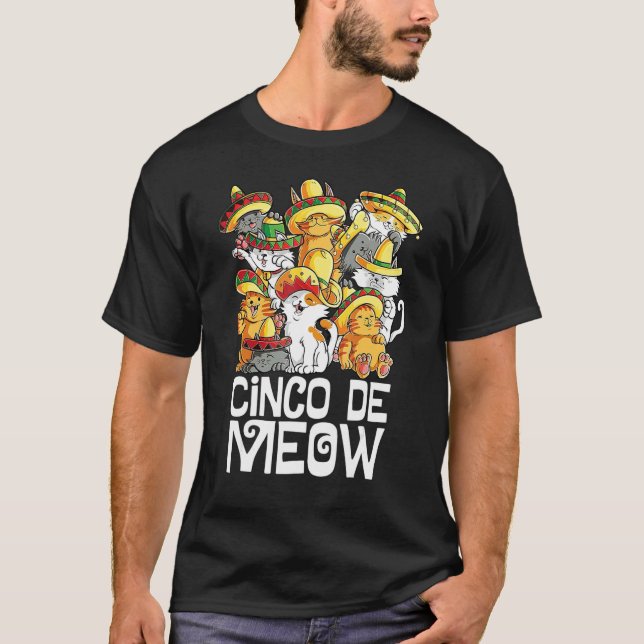 Camiseta Mayo Cat Sombrero Mexicano Taco Cinco de Mayo Cinc (Frente)