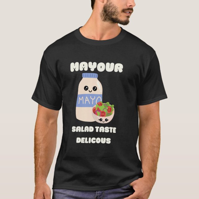 Camiseta mayo mayonaise mayonnaise cute kawaii mayo salad f (Frente)