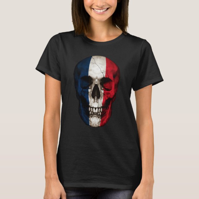 Camiseta Mayotte Flag Skull Maorais Roots Proud Patriotic (Frente)