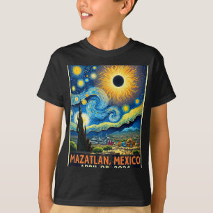 Camiseta Mazatlan Mexico Total Solar Eclipse 2024 Starry Ni