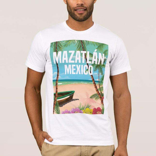 Camiseta Mazatlán Mexico Vintage poster de viagens (Frente)