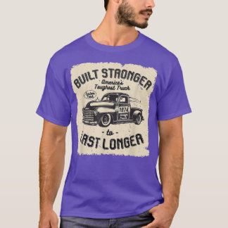 Camiseta mb 1974 Vintage Truck Birthday Construído Mais For