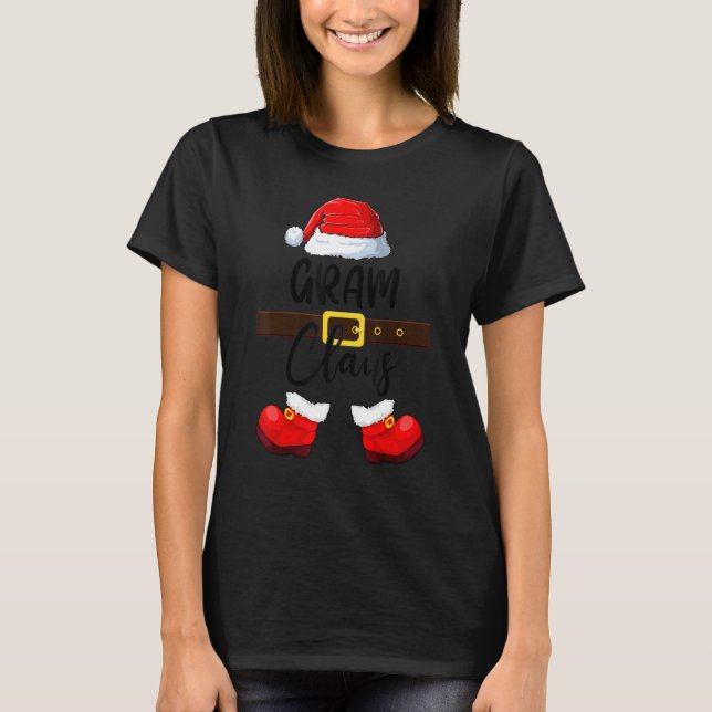 Camiseta Mb Gram Claus Santa Hat Pajamas Christmas Matching (Frente)