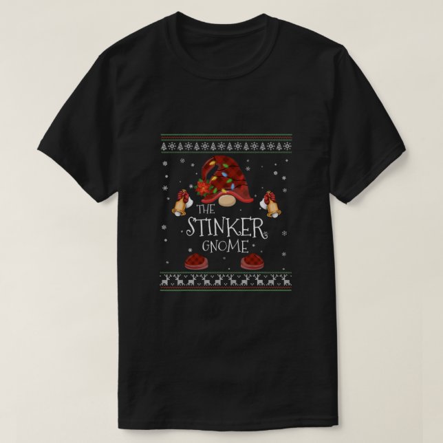 Camiseta mb Stinker Gnome Buffalo Plaid Christmas Light Ugl (Frente do Design)