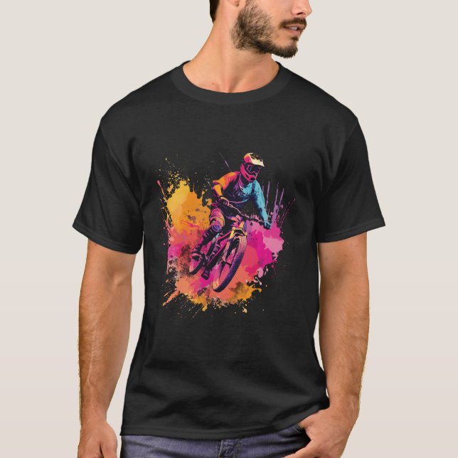 Camiseta Mbr Mountain Biker Abstrato Colouful (Frente)