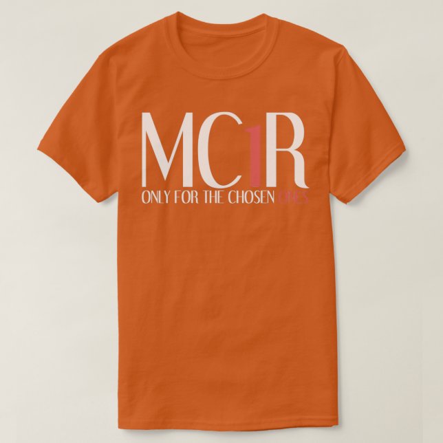 Camiseta Mc1R Apenas Para Os Escolhidos, Ruiva Engraçada (Frente do Design)