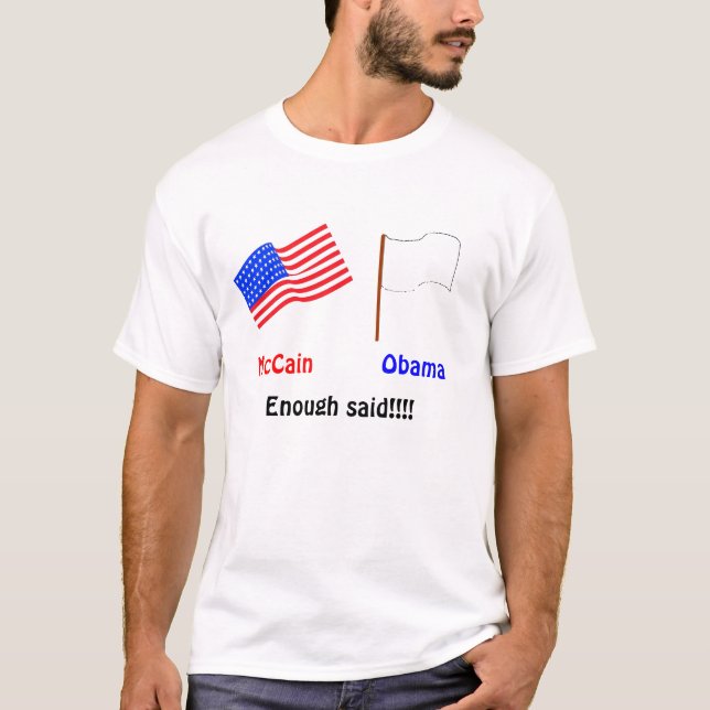 Camiseta McCain ou Obama.  Bastante disseram! (Frente)