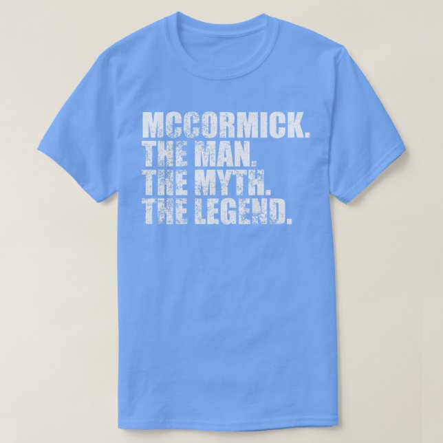 Camiseta MccormickMccormick Nome da família Mccormick sobre (Frente do Design)