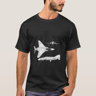 Camiseta McDonnell Douglas F-4 Phantom II Blueprint Aircraf