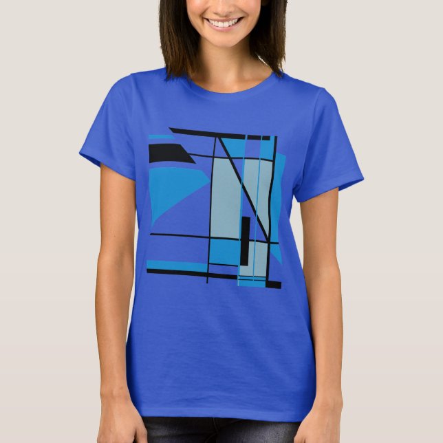 Camiseta MCM de aparência Abstrato Geométrica de MCM Preto  (Frente)