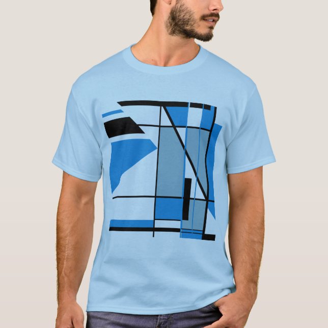 Camiseta MCM de aparência Abstrato Geométrica de MCM Preto  (Frente)