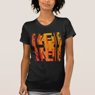 Camiseta MCM de tons Dourados laranja parece Design de efei