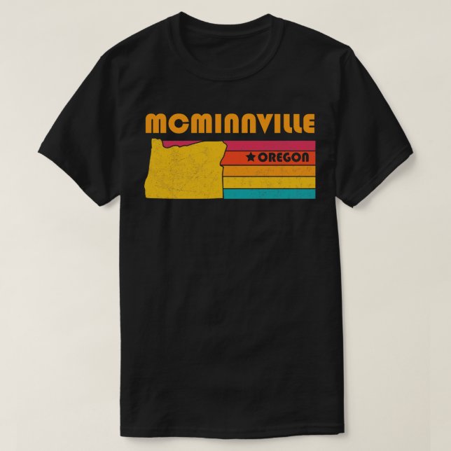 Camiseta McMinnville Oregon Vintage afligiu Souvenir (Frente do Design)