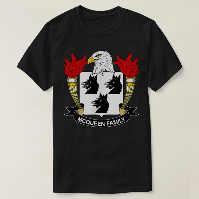 Camiseta McQueen Casaco of Arms Family Crest (Frente do Design)