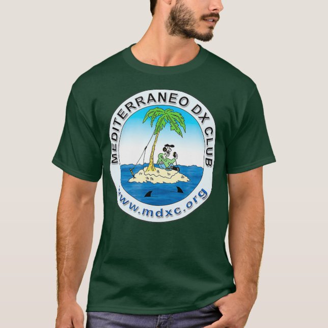 Camiseta MDXC Ham Radio  - Mediterraneo DX Club white tee (Frente)