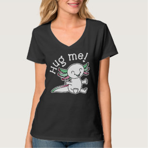 Camiseta Me abraça! Axolotl bonito em cores de orgulho afro