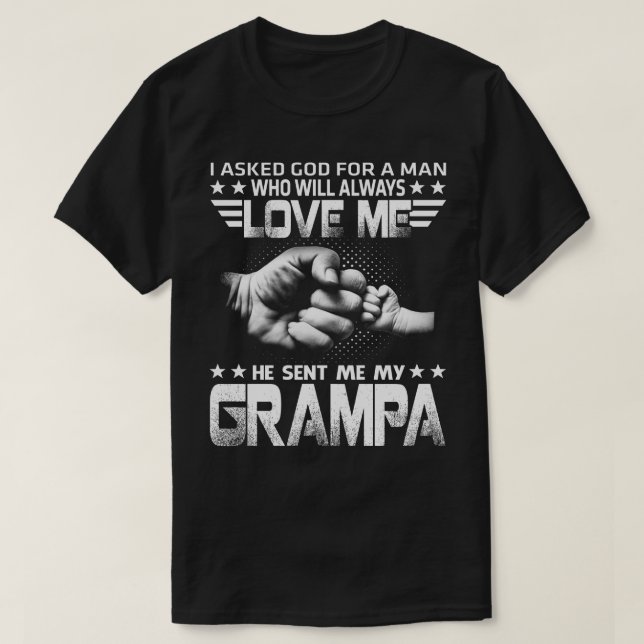 Camiseta me ama, ele enviou meu grampa (Frente do Design)