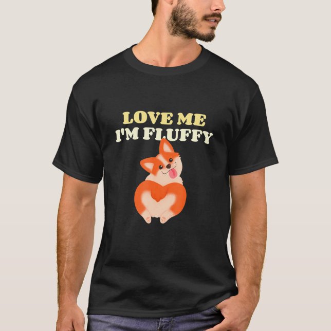Camiseta Me Ame O Bumbum Fluffy Corgi (Frente)