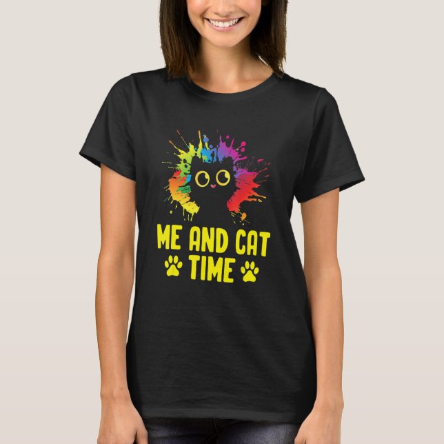 Camiseta Me and Cat Time Cat Lover Hobby Kitten Pastime Cat (Frente)