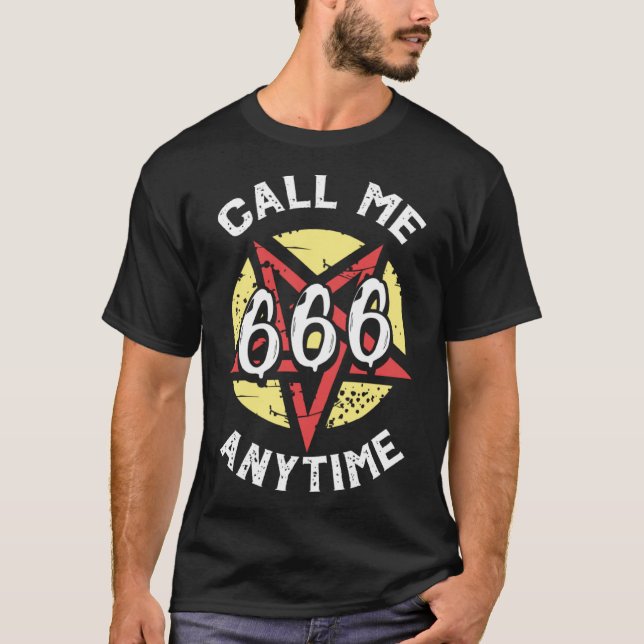 Camiseta Me Chame de 666 Satanáic Baphomet Witchcraft Go (Frente)