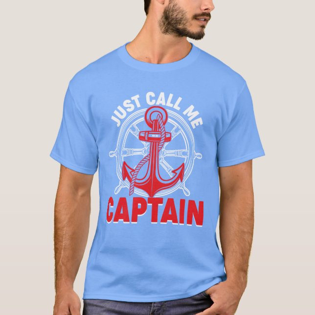 Camiseta Me Chame de Capitão Barco Marinheiro Anchor Boa (Frente)