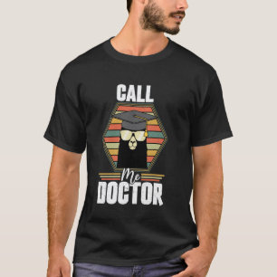 Camiseta Me Chame de Doutor Alpaca Lhama PhD Graduação Dout