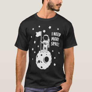 Camiseta Me Dê Mais Espaço Astronauta Engraçado Lua Estrela