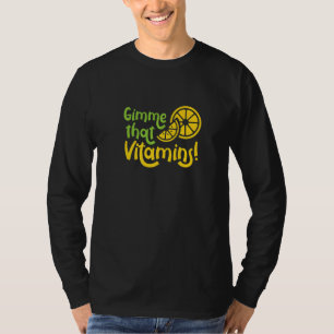 Camiseta Me Dê Vitaminas Suco de Limão Irônico Frutas Cítri