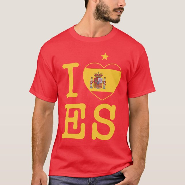 Camiseta Me encanta España con una estrella (Frente)