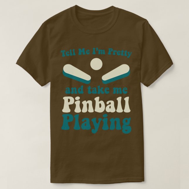 Camiseta Me Leve Pinball Jogando Máquinas Arcade Jogo Engra (Frente do Design)