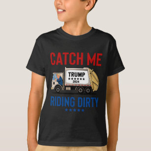 Camiseta Me Pegue Montando Sujo Garagem Vota Trump Caminhão