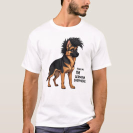 Camiseta Me Tem, Sou um Pastor Alemão | Cão Punk Mohawk