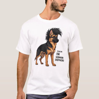 Camiseta Me Tem, Sou um Pastor Alemão | Cão Punk Mohawk