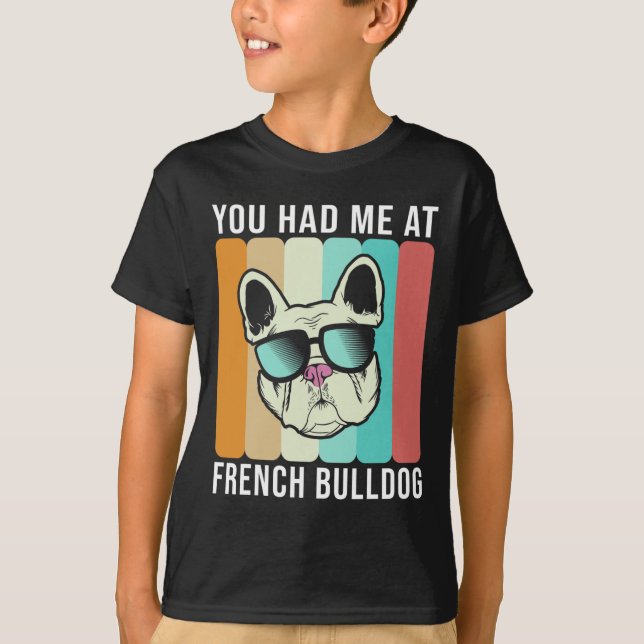 Camiseta Me Teve Em Francês Brincadeira De Bulldog (Frente)