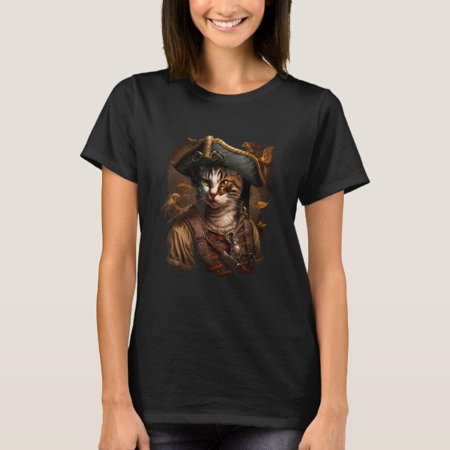 Camiseta Me Traga Assustadores! Design de Gato Pirata com P (Frente)