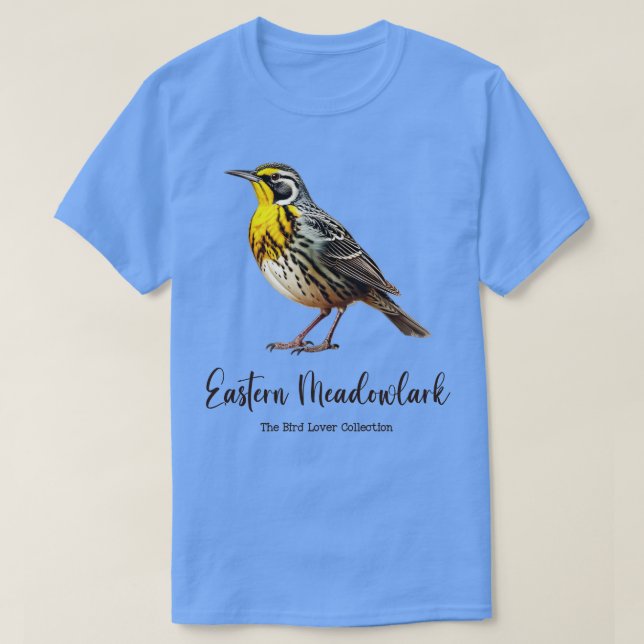 Camiseta Meadowlark Oriental Coleção de Pássaros (Frente do Design)