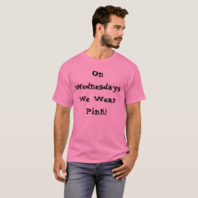 Camiseta MeanGirls "Quartas Vestimos Pink" para Men (Frente Completa)