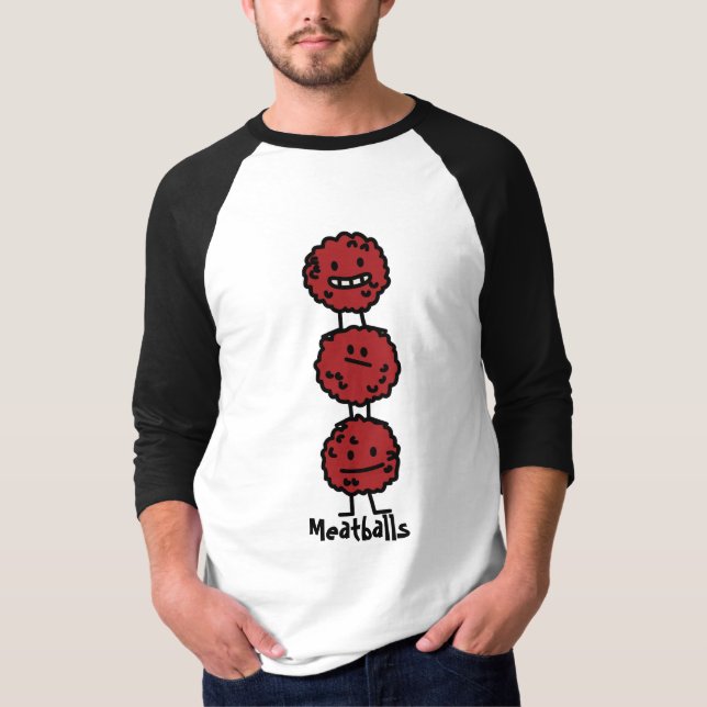 Camiseta Meatball dos Meatballs empilhado sobre se (Frente)
