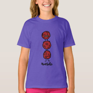 Camiseta Meatballs empilhados feliz sobre se