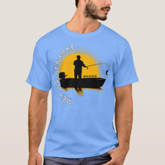 Camiseta Meauwataka Lake Fish Michigan Sunrise