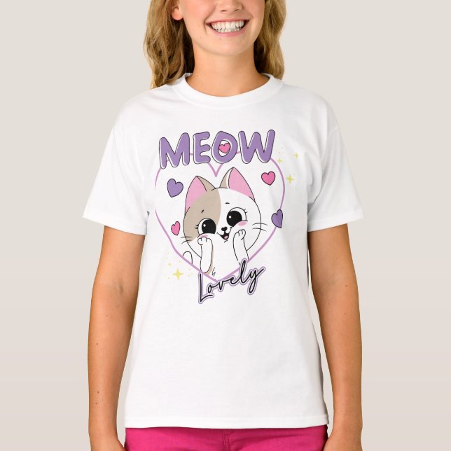 Camiseta Meaw o Gato Adorável 💖🐾 (Frente)
