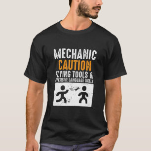 Camiseta Mecânica Causa Ferramentas Voadoras Funny Engenhei