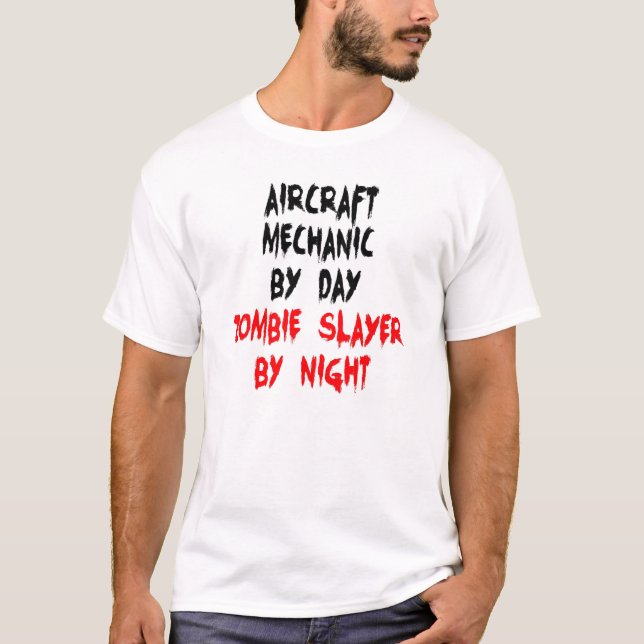 Camiseta Mecânica da Aeronave Zombie Slayer (Frente)