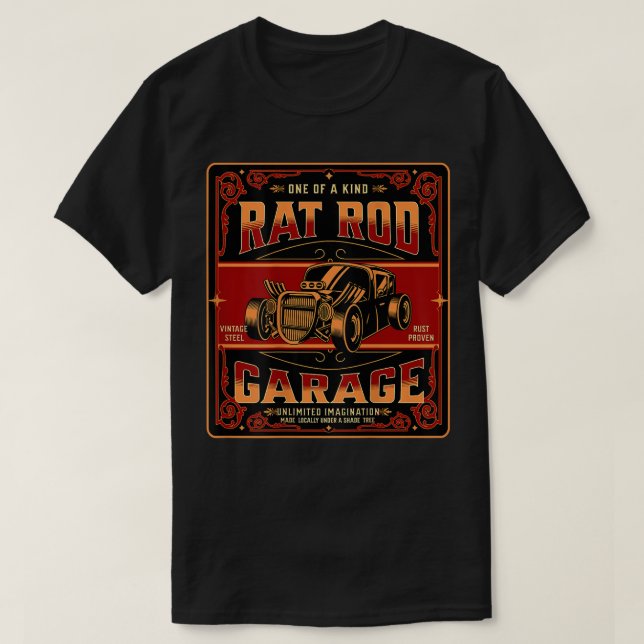 Camiseta Mecânica da Árvore de Sombra da Garagem de Rato (I (Frente do Design)