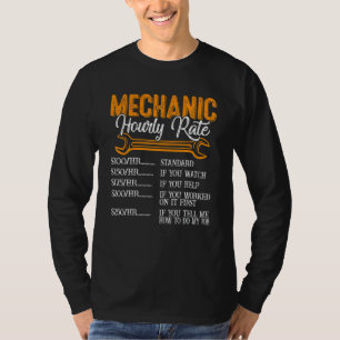 Camiseta Mecânica das Taxas Horárias Retroativas da Mão de 